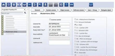 Interface du logiciel de gestion électronique des clés et des accès.