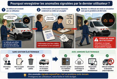 Traçabilité des anomalies des véhicules grâce à une armoire électronique